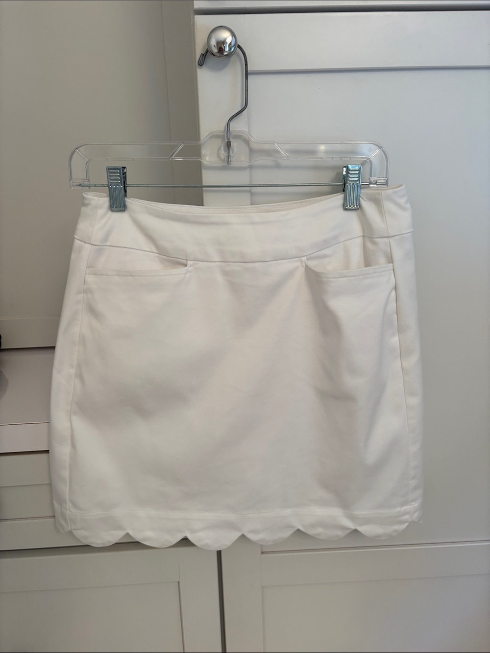 White Scalloped-Hem Skort SZ 4